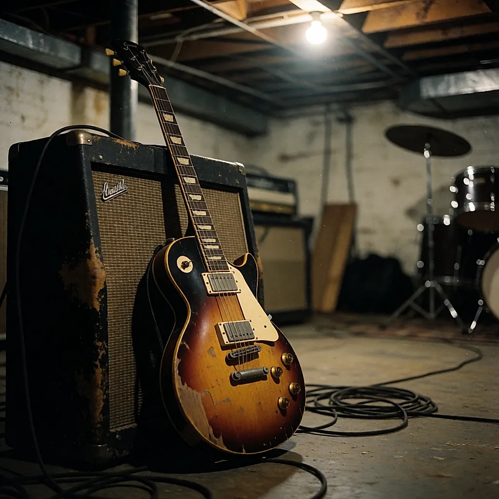 Une guitare électrique et un ampli dans un sous-sol de Detroit, l'écho des Stooges chez PINS